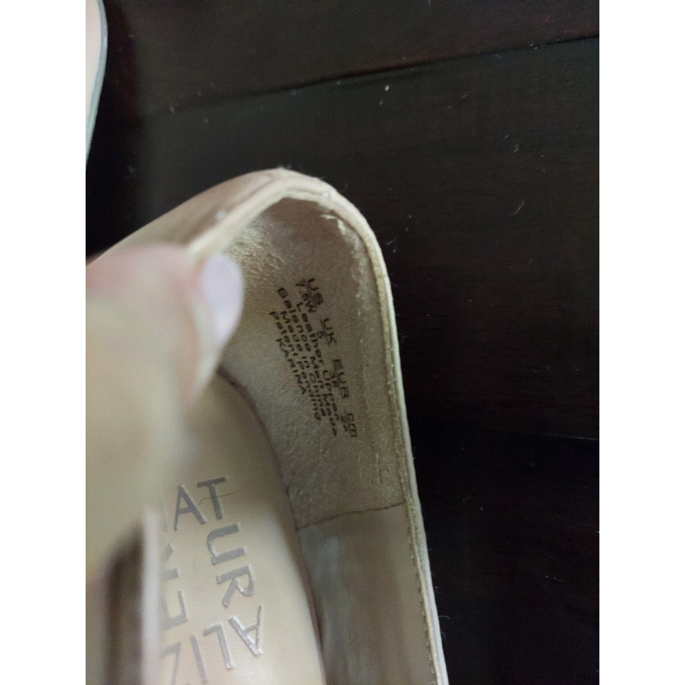Naturalizer Karina Beige Leather Square Toe Block Heel Pumps Womens 7.5W - Picture 8 of 8